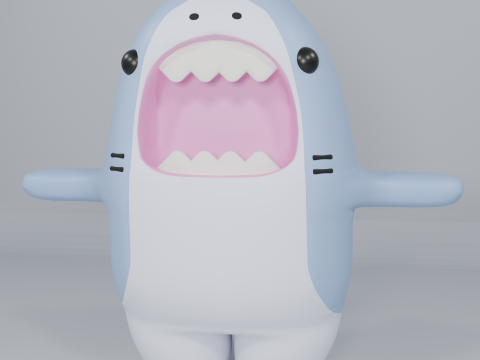 Cute cartoon rigged colored 3D shark Low-poly Mid-poly 3D Model