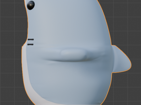Cute cartoon rigged colored 3D shark Low-poly Mid-poly 3D Model