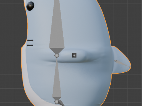 Cute cartoon rigged colored 3D shark Low-poly Mid-poly 3D Model