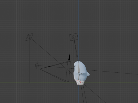Cute cartoon rigged colored 3D shark Low-poly Mid-poly 3D Model