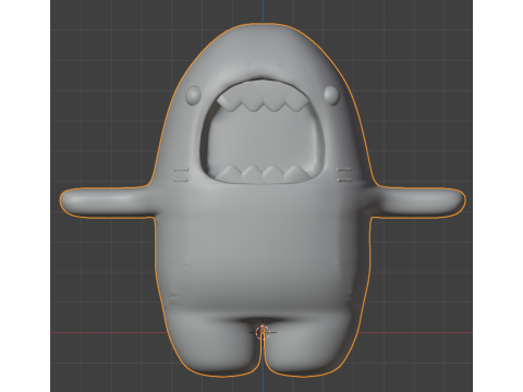 Cute cartoon rigged colored 3D shark Low-poly Mid-poly 3D Model