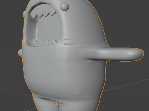 Cute cartoon rigged colored 3D shark Low-poly Mid-poly 3D Model