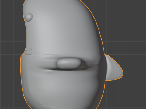 Cute cartoon rigged colored 3D shark Low-poly Mid-poly 3D Model