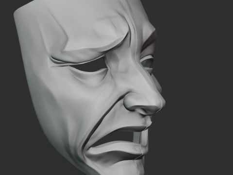 Comedy Tragedy Mask 3D Print Model