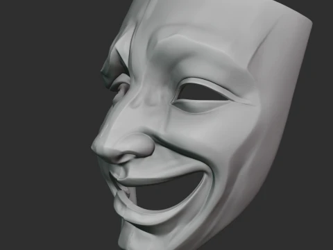 Comedy Tragedy Mask 3D Print Model