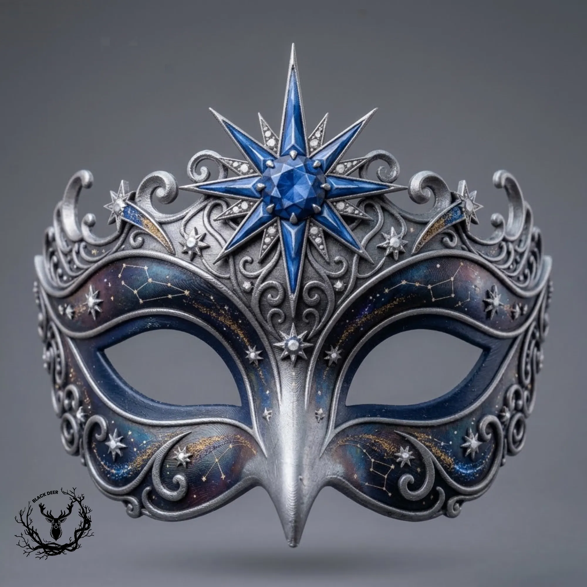 Queen of Nova - Celestial Star Masquerade Mask 3D Print Model STL 3D Print Model .c4d .max .obj .3ds .fbx .stl .blend 