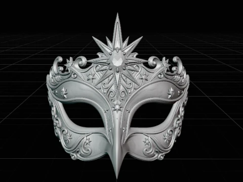 Queen of Nova - Celestial Star Masquerade Mask 3D Print Model STL 3D Print Model
