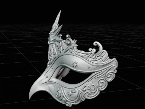 Queen of Nova - Celestial Star Masquerade Mask 3D Print Model STL 3D Print Model