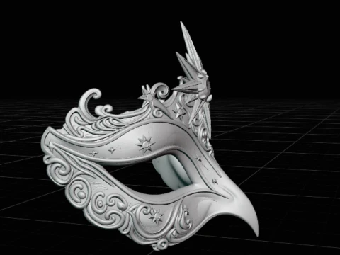 Queen of Nova - Celestial Star Masquerade Mask 3D Print Model STL 3D Print Model