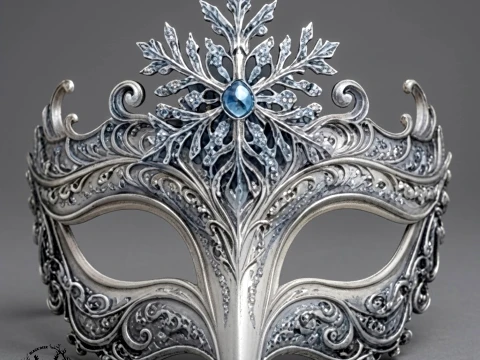 Ice Queen - Snow Queen Masquerade Cosplay Mask 3D Print Model STL 3D Print Model