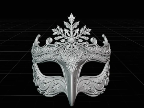 Ice Queen - Snow Queen Masquerade Cosplay Mask 3D Print Model STL 3D Print Model