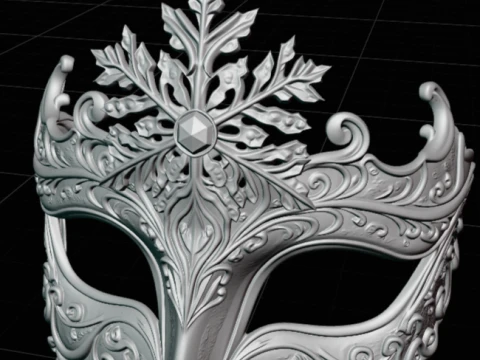 Ice Queen - Snow Queen Masquerade Cosplay Mask 3D Print Model STL 3D Print Model