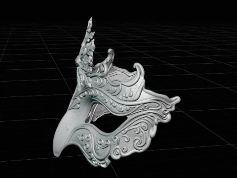 Ice Queen - Snow Queen Masquerade Cosplay Mask 3D Print Model STL 3D Print Model