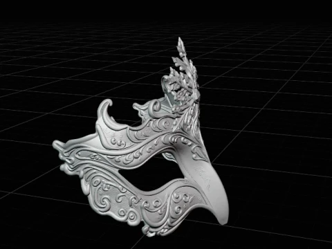 Ice Queen - Snow Queen Masquerade Cosplay Mask 3D Print Model STL 3D Print Model