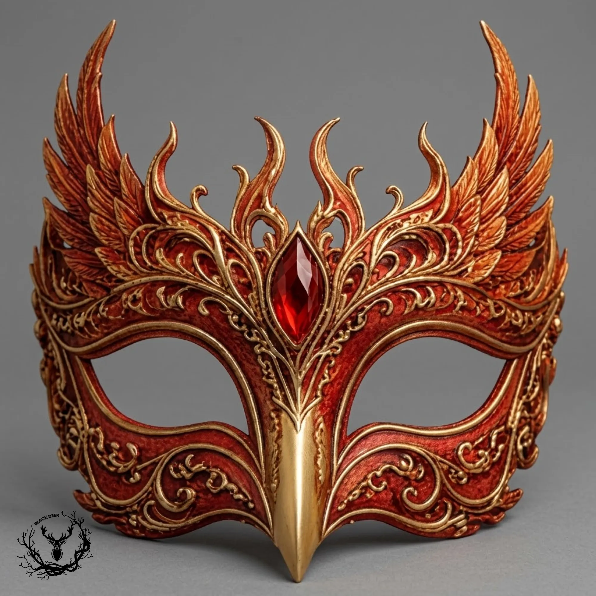 Phoenix Queen - Fire Masquerade Cosplay Mask 3D Print Model STL 3D Print Model .c4d .max .obj .3ds .fbx .stl .blend