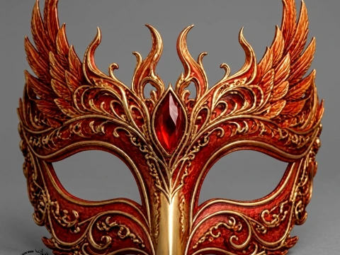 Phoenix Queen - Fire Masquerade Cosplay Mask 3D Print Model STL 3D Print Model