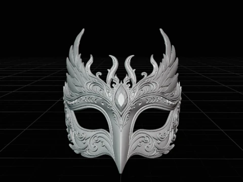 Phoenix Queen - Fire Masquerade Cosplay Mask 3D Print Model STL 3D Print Model