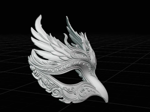 Phoenix Queen - Fire Masquerade Cosplay Mask 3D Print Model STL 3D Print Model