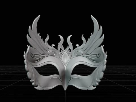 Phoenix Queen - Fire Masquerade Cosplay Mask 3D Print Model STL 3D Print Model