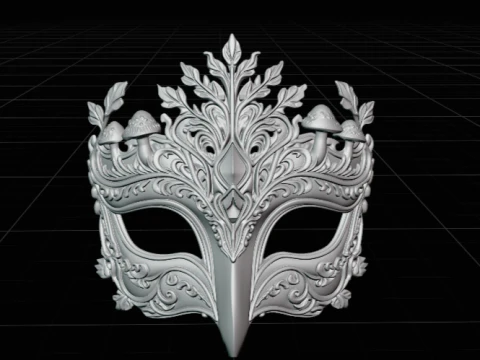 Forest Queen - Mushroom Masquerade Cosplay Mask 3D Print Model STL 3D Print Model