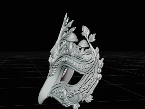 Forest Queen - Mushroom Masquerade Cosplay Mask 3D Print Model STL 3D Print Model