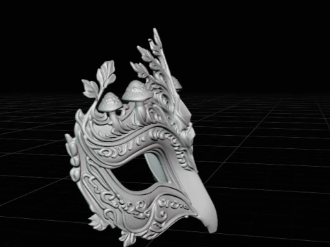 Forest Queen - Mushroom Masquerade Cosplay Mask 3D Print Model STL 3D Print Model