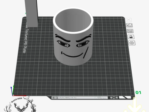 Funny Smug Gamer Face Pen Holder Pencil Cup AMS Compatible STL File 3D Print Model