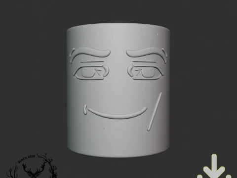 Funny Smug Gamer Face Pen Holder Pencil Cup AMS Compatible STL File 3D Print Model