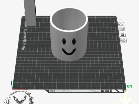 Classic Gamer Smiley Face Pen Holder Pencil Cup AMS Compatible STL File 3D Print Model