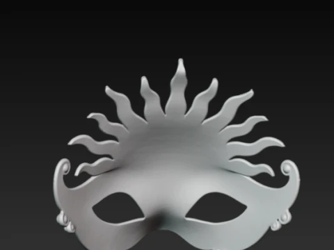 Golden Sun Mask - Celestial Solstice Masquerade Cosplay 3D Print Model STL 3D Print Model