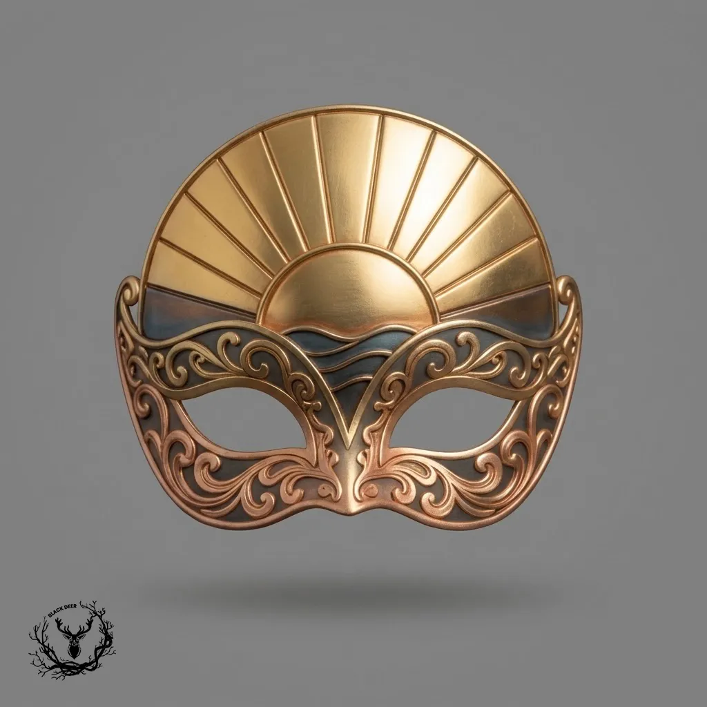 Sunrise Mask - Golden Sun Horizon Masquerade Cosplay 3D Print Model STL 3D Print Model .c4d .max .obj .3ds .fbx .stl .blend 