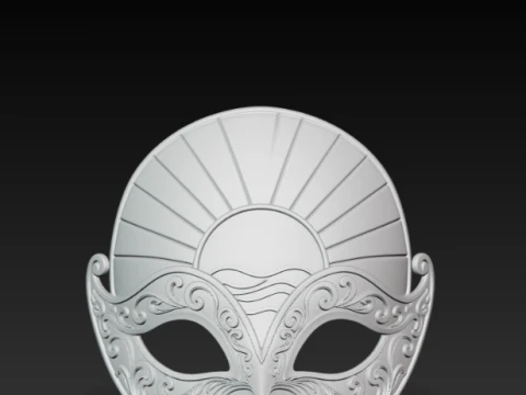 Sunrise Mask - Golden Sun Horizon Masquerade Cosplay 3D Print Model STL 3D Print Model