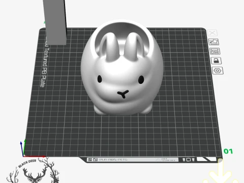 Cute Kawaii Bunny Planter Pot for Succulents Plants AMS Compatible STL File 3D Print Model