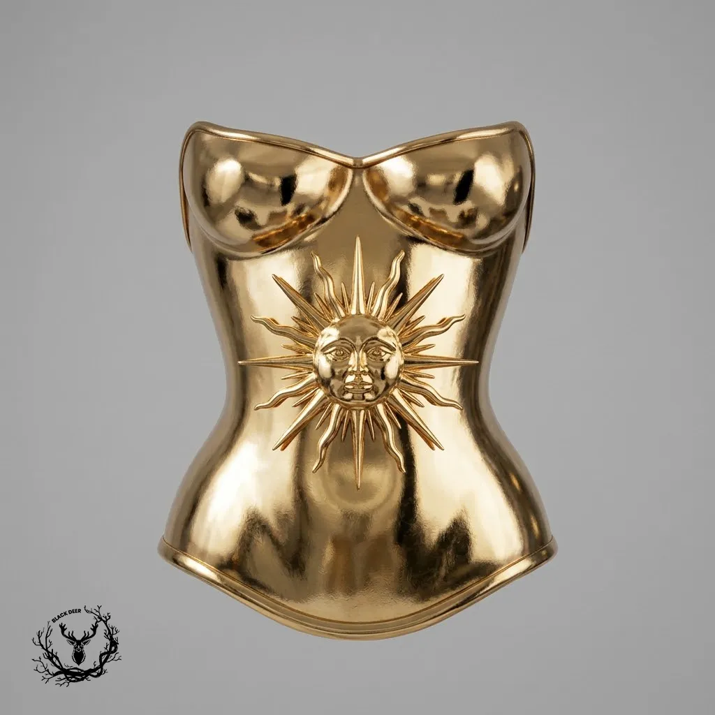 Golden Sun Corset Armor - Celestial Sunburst Breastplate Cosplay 3D Print Model STL 3D Print Model .c4d .max .obj .3ds .fbx .stl .blend 