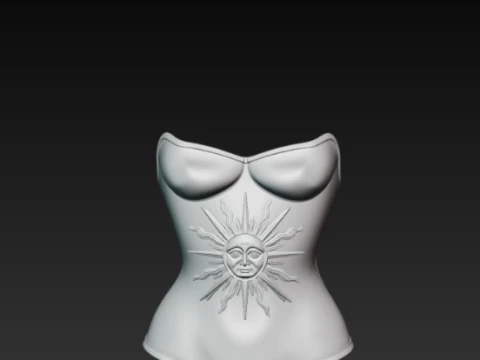 Golden Sun Corset Armor - Celestial Sunburst Breastplate Cosplay 3D Print Model STL 3D Print Model