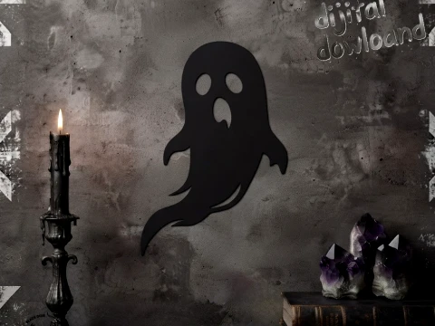 Floating Ghost Wall Decor - Spooky Specter Silhouette Plaque 3D Print Model STL Modelo de Impressão 3D