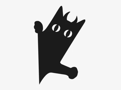 Peeking Devil Cat Wall Decor - Cute Crescent Horns Corner Silhouette 3D Print Model STL 3D Print Model
