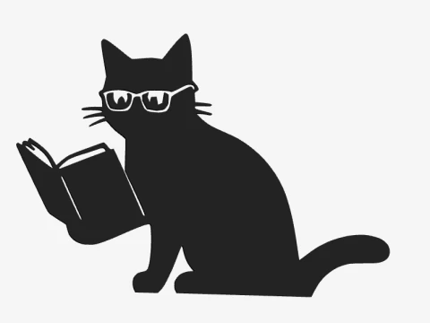 Reading Cat Wall Art - Bookish Black Cat Glasses Door Frame Topper 3D Print Model STL 3D Print Model