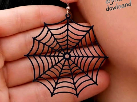 Spider Web Earrings - Gothic Cobweb Dangle Jewelry Cosplay 3D Print Model STL 3D Druckmodell