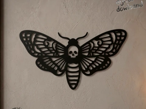 Death Head Moth Wall Art - Gothic Skull Hawkmoth Insect Decor 3D Print Model STL 3D 打印模型