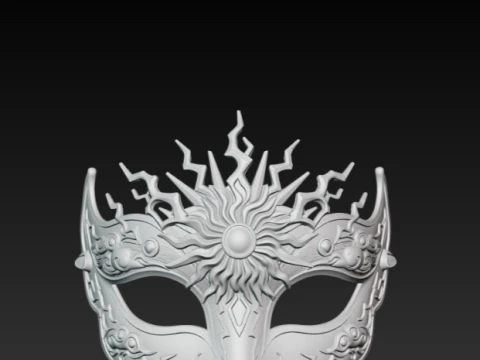 Gothic Lightning Storm Masquerade Mask - Venetian Lightning Cosplay Eyewear 3D Print Model STL 3D Print Model