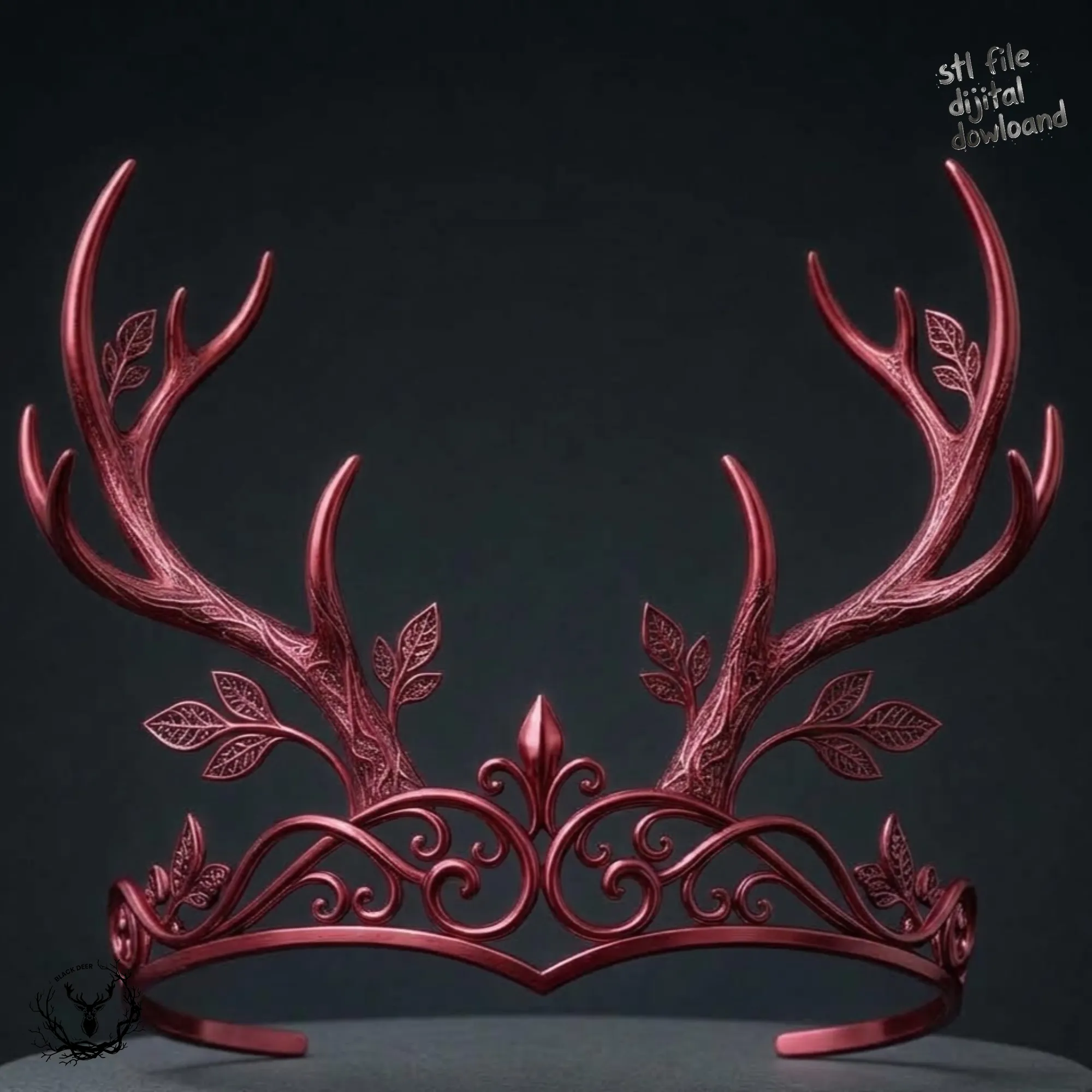 Christmas Reindeer Antler Crown - Holiday Tiara Cosplay Prop 3D Print Model STL 3D Print Model .c4d .max .obj .3ds .fbx .stl .blend 