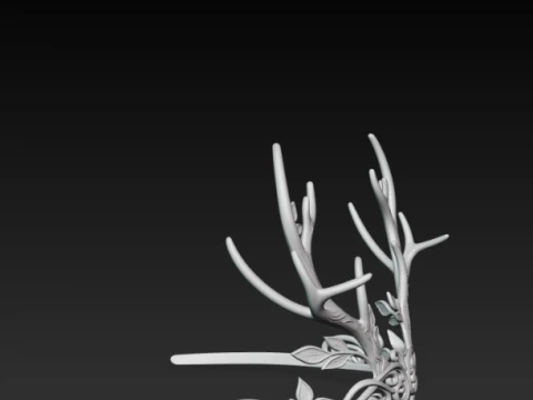 Christmas Reindeer Antler Crown - Holiday Tiara Cosplay Prop 3D Print Model STL 3D Print Model