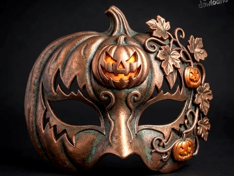 Pumpkin Masquerade Mask - Halloween Jack O Lantern Cosplay Eyewear 3D Print STL 3D 프린트 모델