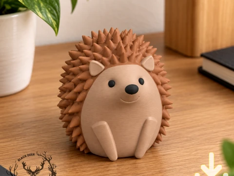 Hedgehog Desk Decor AMS Compatible STL File 3D 프린트 모델