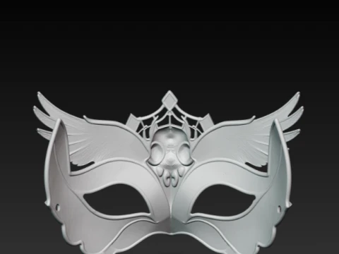 Raven Skull Masquerade Mask - Dark Gothic Bird Wing Cosplay Eyewear 3D Print STL 3D Print Model