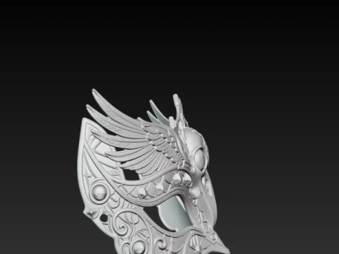 Raven Skull Masquerade Mask - Dark Gothic Bird Wing Cosplay Eyewear 3D Print STL 3D Print Model