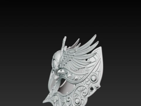 Raven Skull Masquerade Mask - Dark Gothic Bird Wing Cosplay Eyewear 3D Print STL 3D Print Model