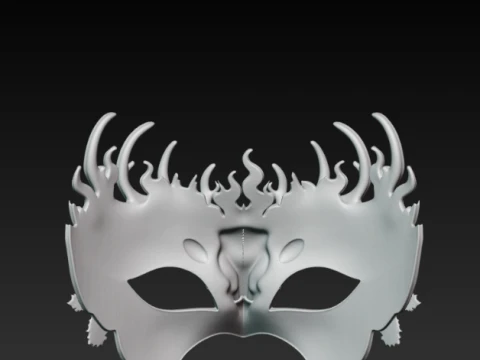 Gothic Deer Skull Masquerade Mask - Dark Forest Soul Cosplay Eyewear 3D Print Model STL 3D Print Model