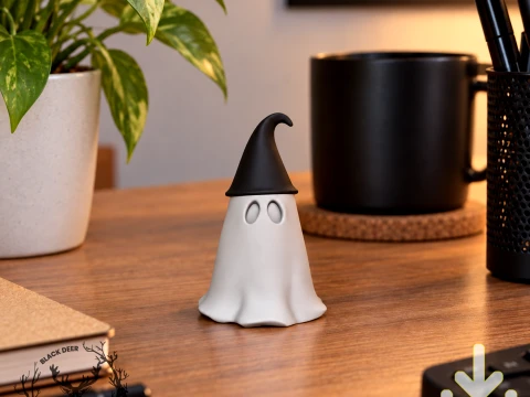 Halloween Ghost Witch Desk Decor AMS Compatible STL File 3D Druckmodell